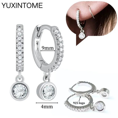 Celeste Crystal Silver Hoops