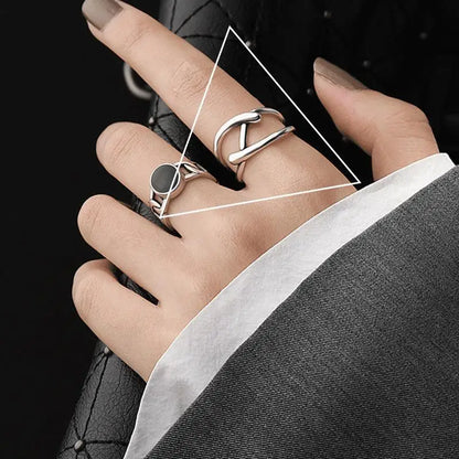 Vintage Geometric Charm Ring