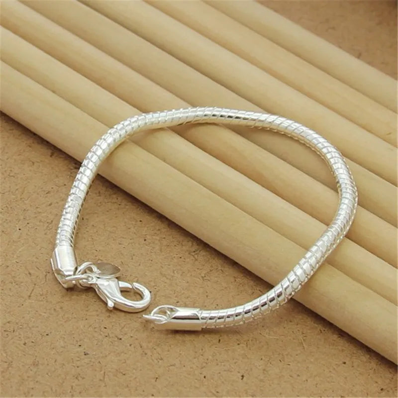 Celeste Square Chain Silver Bracelet