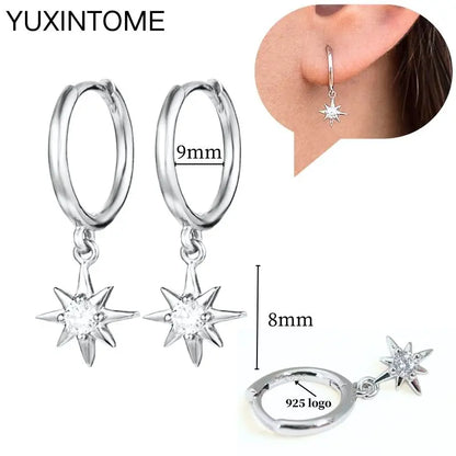 Celeste Crystal Silver Hoops