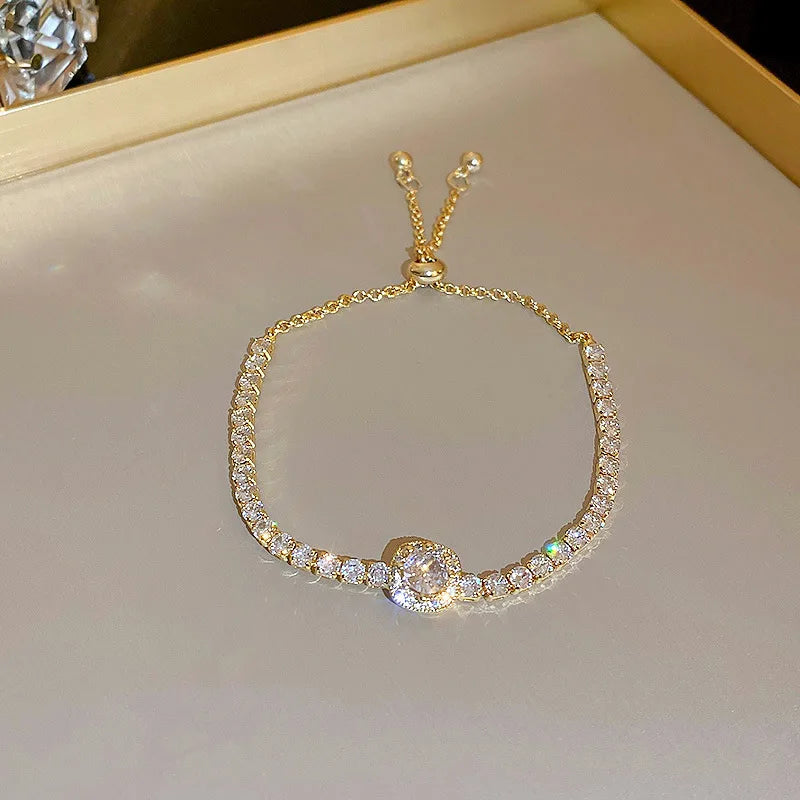 Rainbow Crystal Chain Bracelet