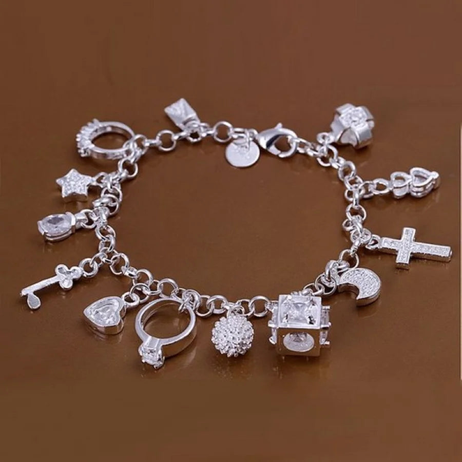 Celeste Square Chain Silver Bracelet