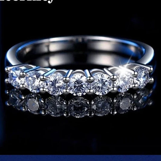 Sterling Moissanite Wedding Band