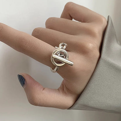 Vintage Geometric Charm Ring
