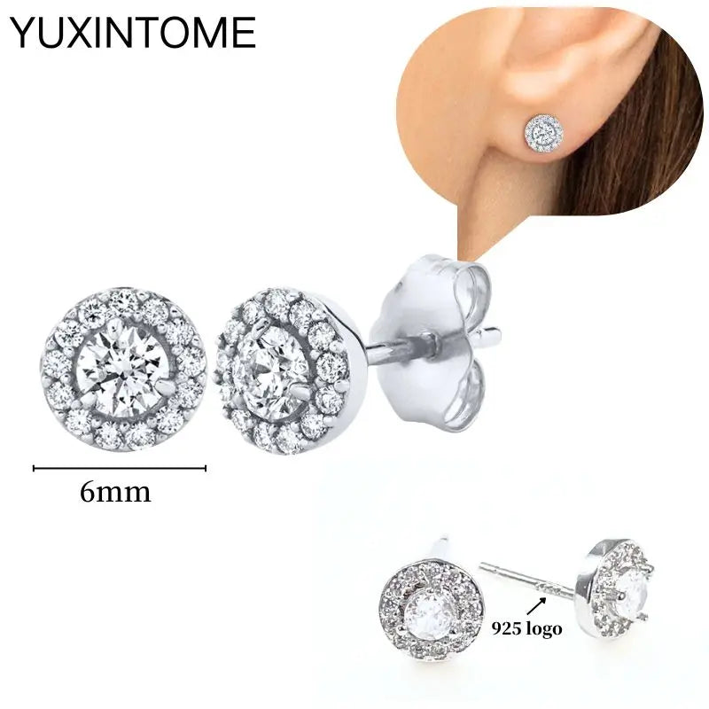 Celeste Crystal Silver Hoops