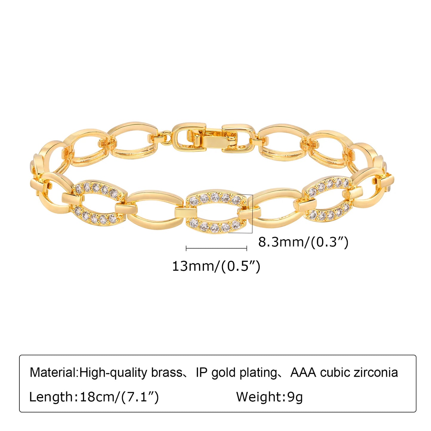 Celeste Gold Paperclip Chain Bracelet