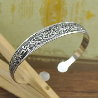 Retro Tibetan Silver Bangle